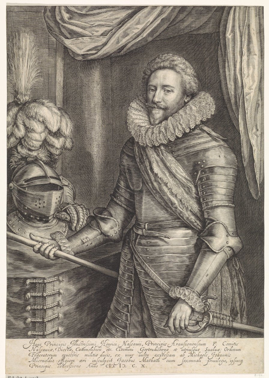 Portret van Frederik Hendrik, prins van Oranje-Nassau door Jacob Matham