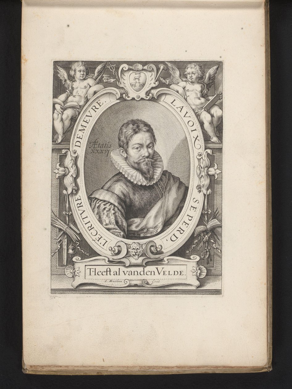 Portret van Jan van den Velde op 36-jarige leeftijd door Jacob Matham