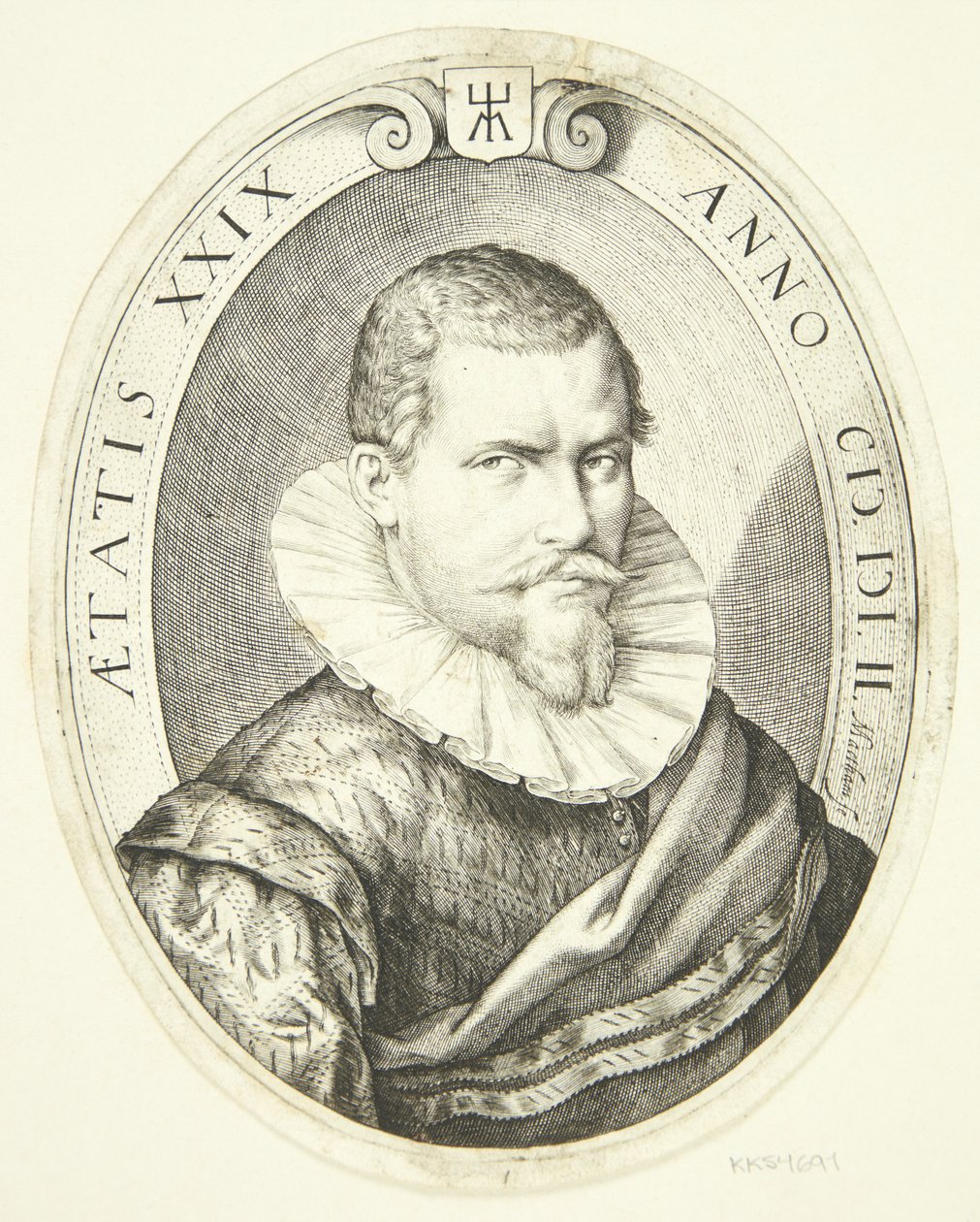 Portret van een 29-jarige man door Jacob Matham