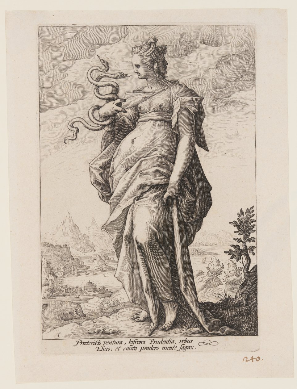 Voorzichtigheid, uit De Deugden door Jacob Matham