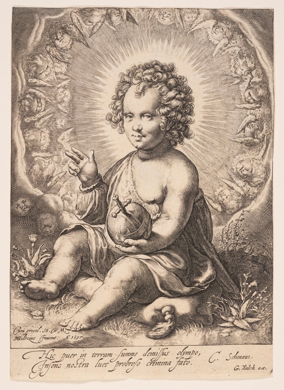 Salvator Mundi door Jacob Matham
