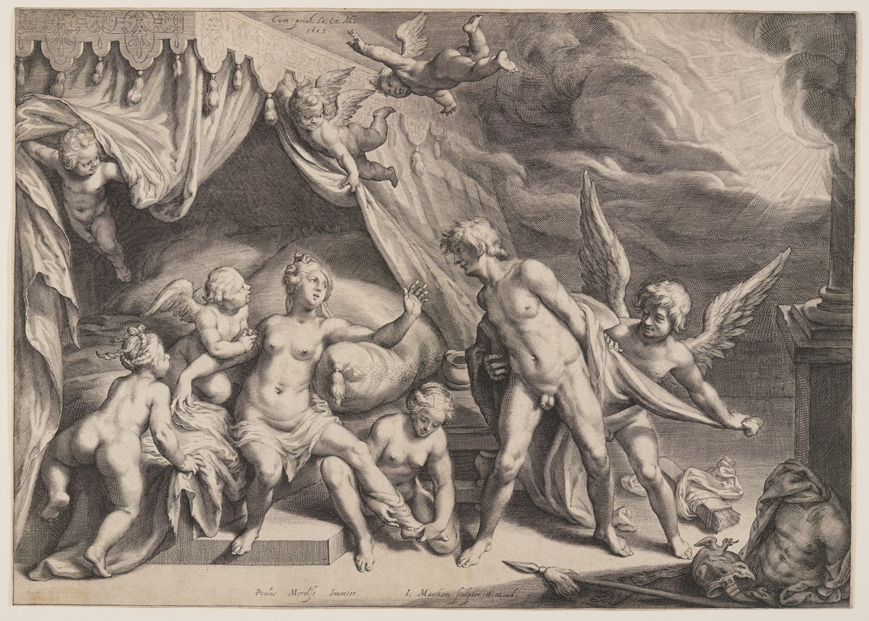 Venus en Mars ontdekt door Apollo door Jacob Matham