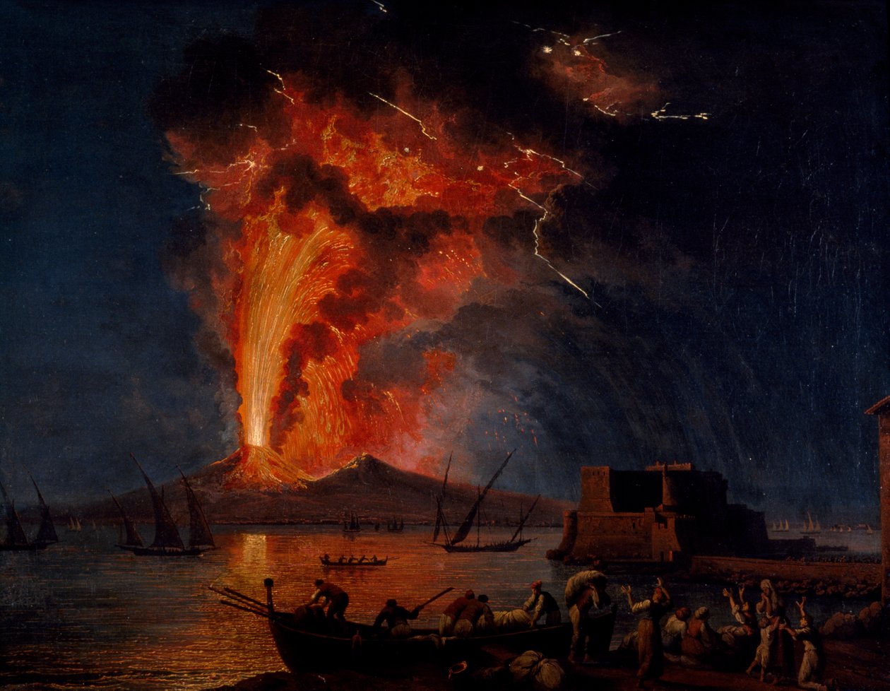 Uitbarsting van de Vesuvius door Jacob Philippe Hackert