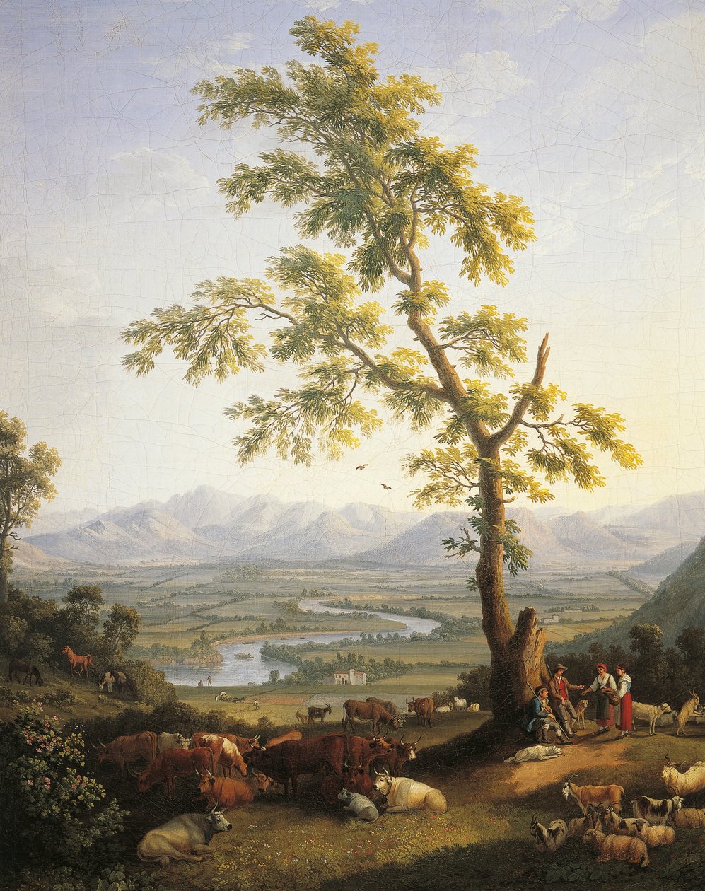 Lente, uitzicht op Volturno en Matese door Jacob Philippe Hackert