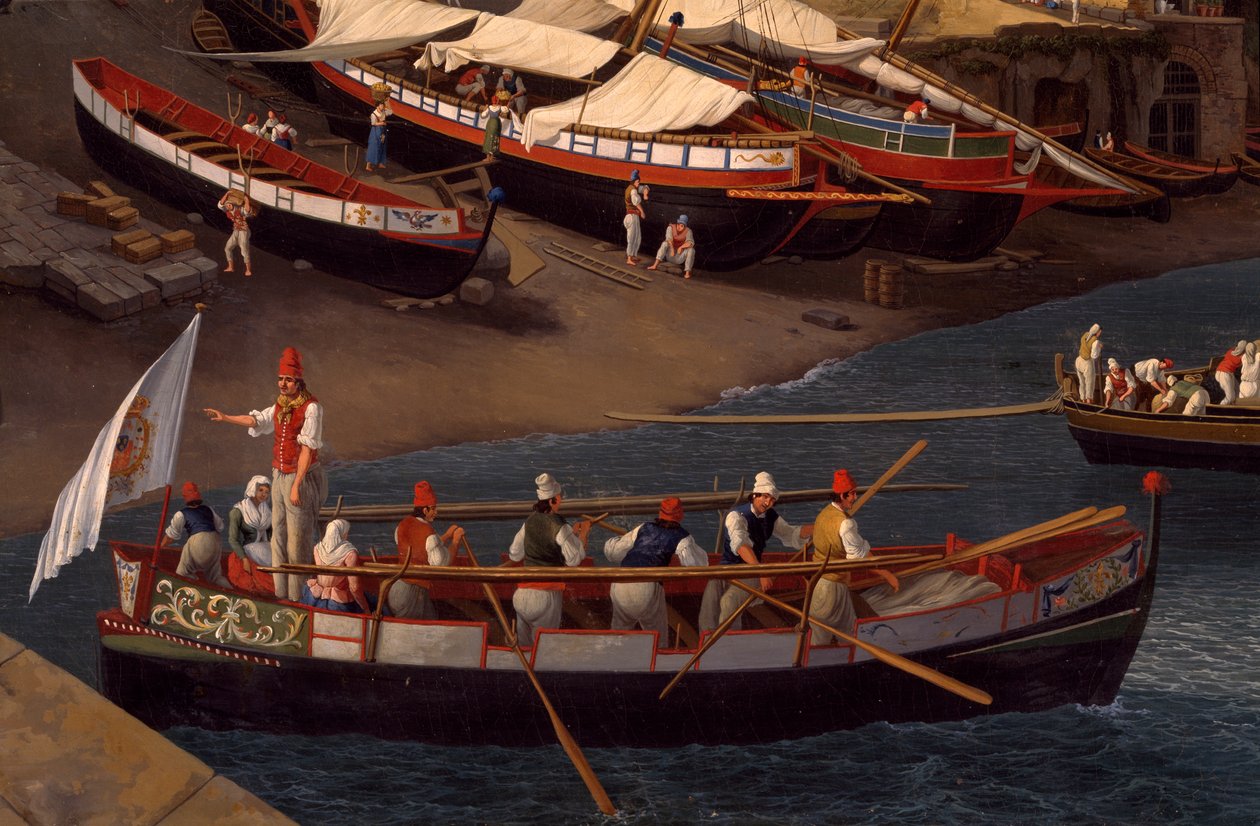 Uitzicht op de Kleine Marina in Sorrento door Jacob Philippe Hackert