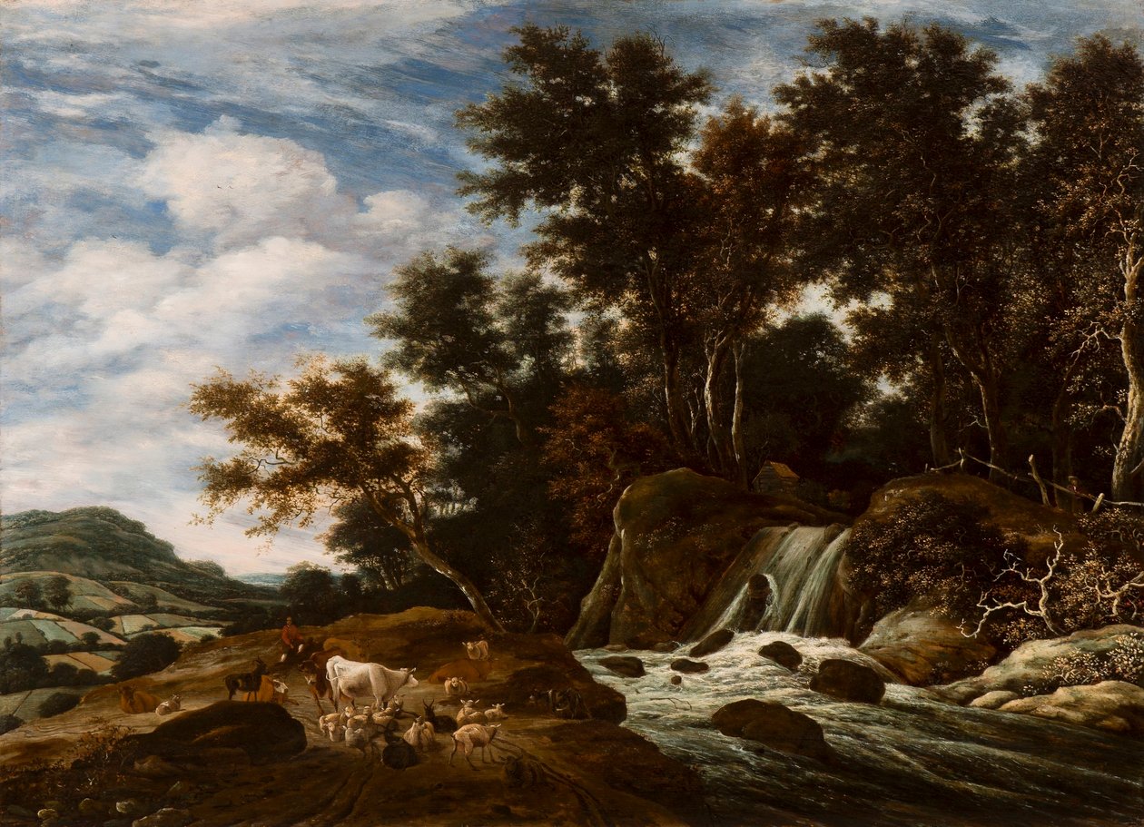De Cascade door Jacob Salomonsz van Ruysdael