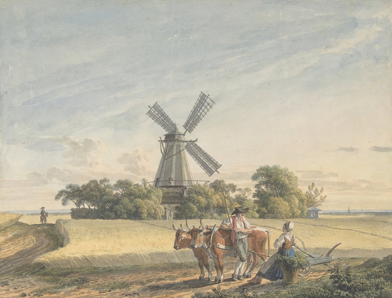 Landschap, 1785 door Jacob Wilhelm Mechau
