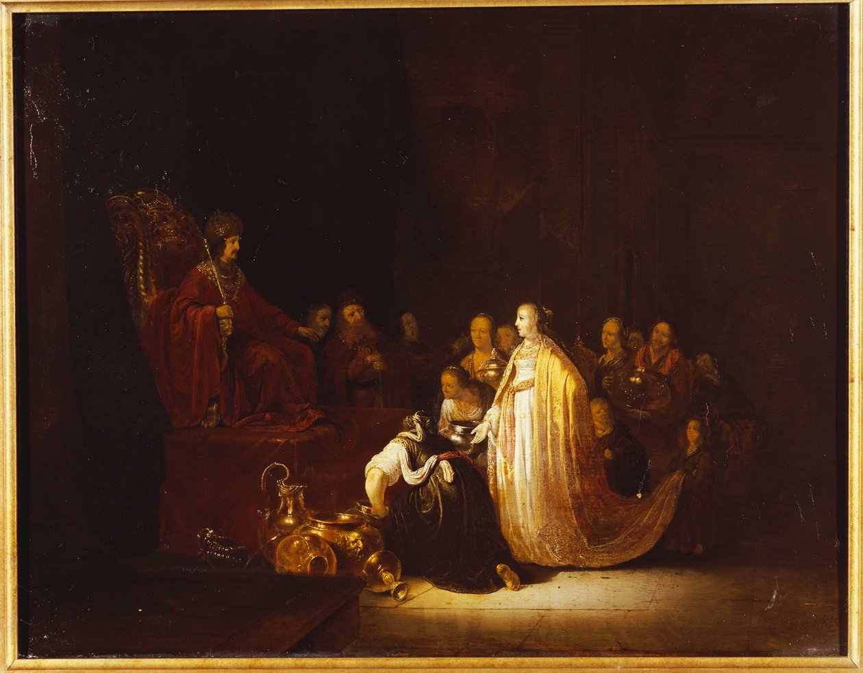 De koningin van Sheba voor koning Salomo door Jacob Willemsz de Wet or Wett
