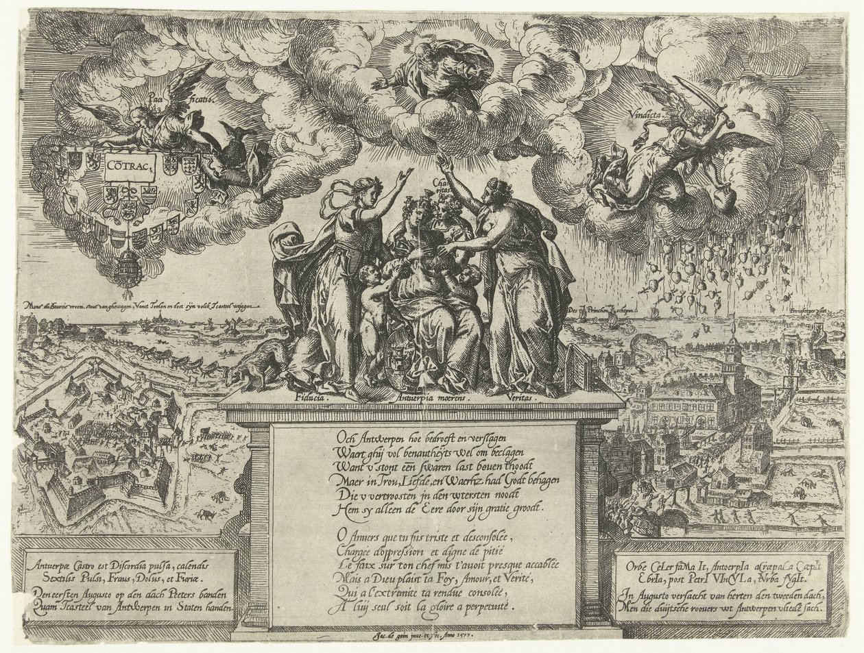 Allegorie op de verovering van de citadel te Antwerpen, 1577 door Jacob de Gheyn (I)