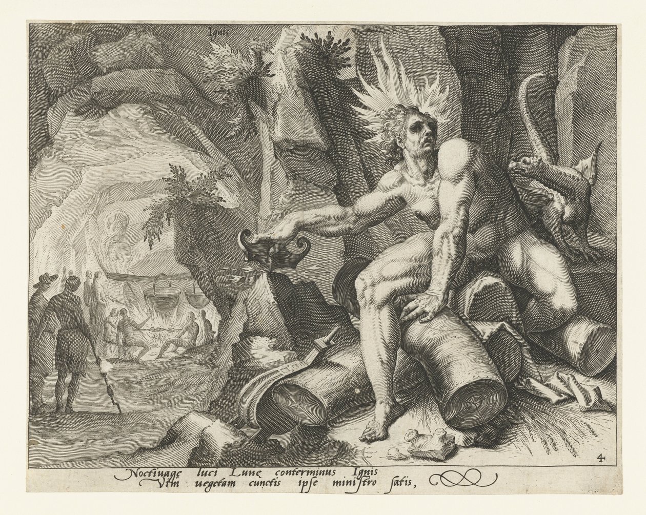 Het element vuur (De vier elementen) door Jacob de Gheyn (II) (attributed to)
