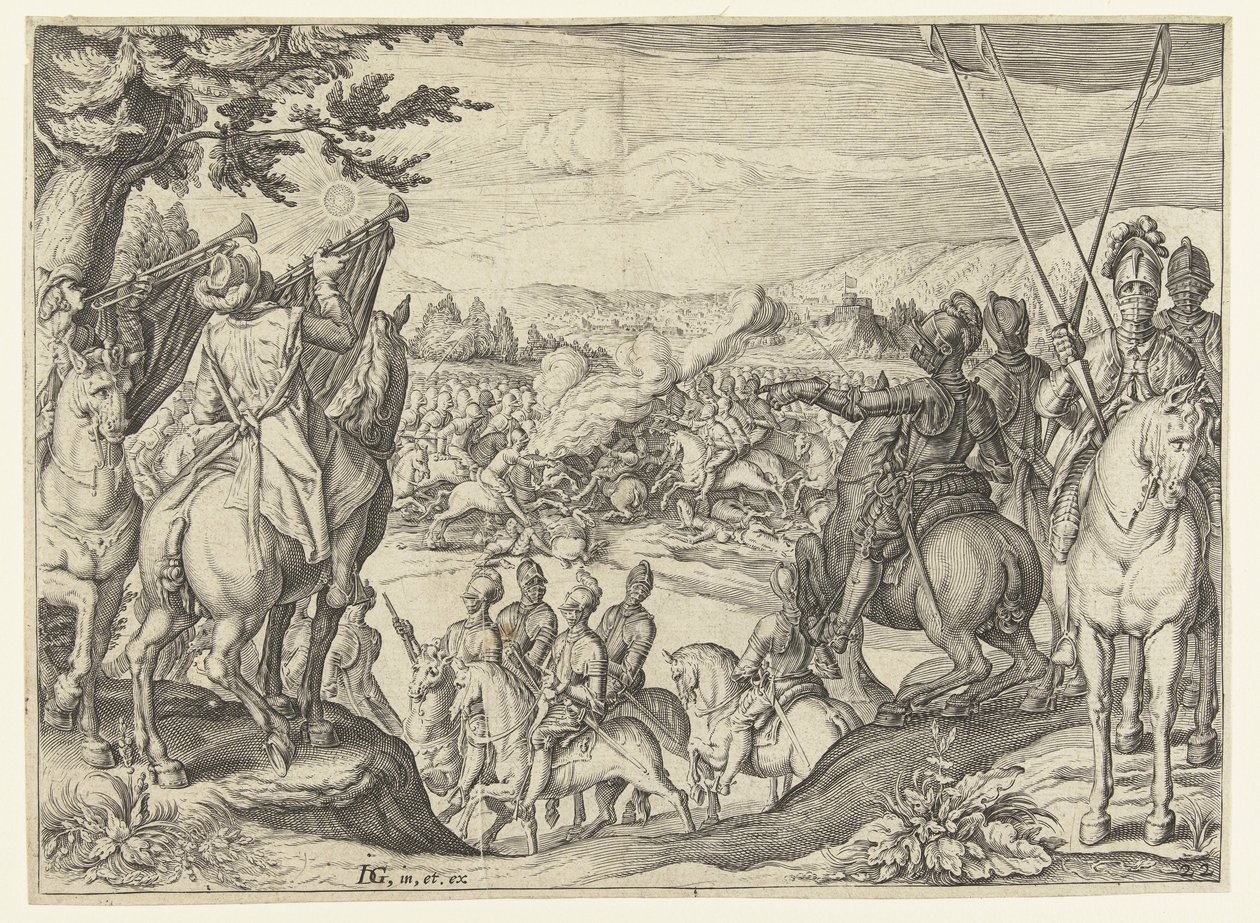 Ruitergevecht door Jacob de Gheyn (II) (workshop of)
