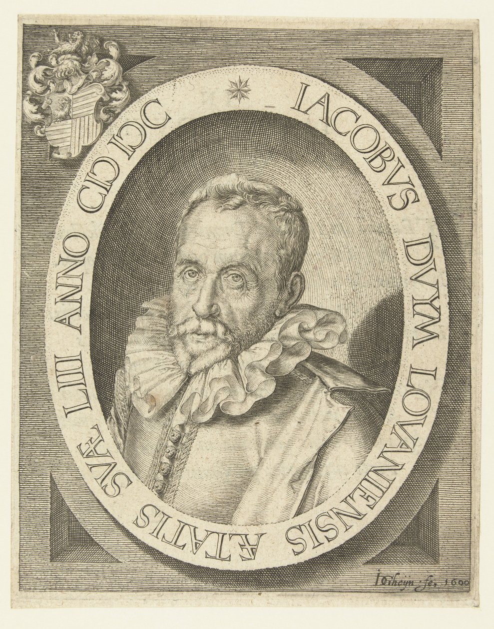 Portret van Jacobus Duym op 53-jarige leeftijd door Jacob de Gheyn (II)