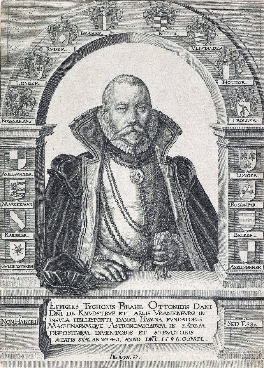 Portret van Tycho Brahe 1546 - 1601, pub. 1586 door Jacob de Gheyn