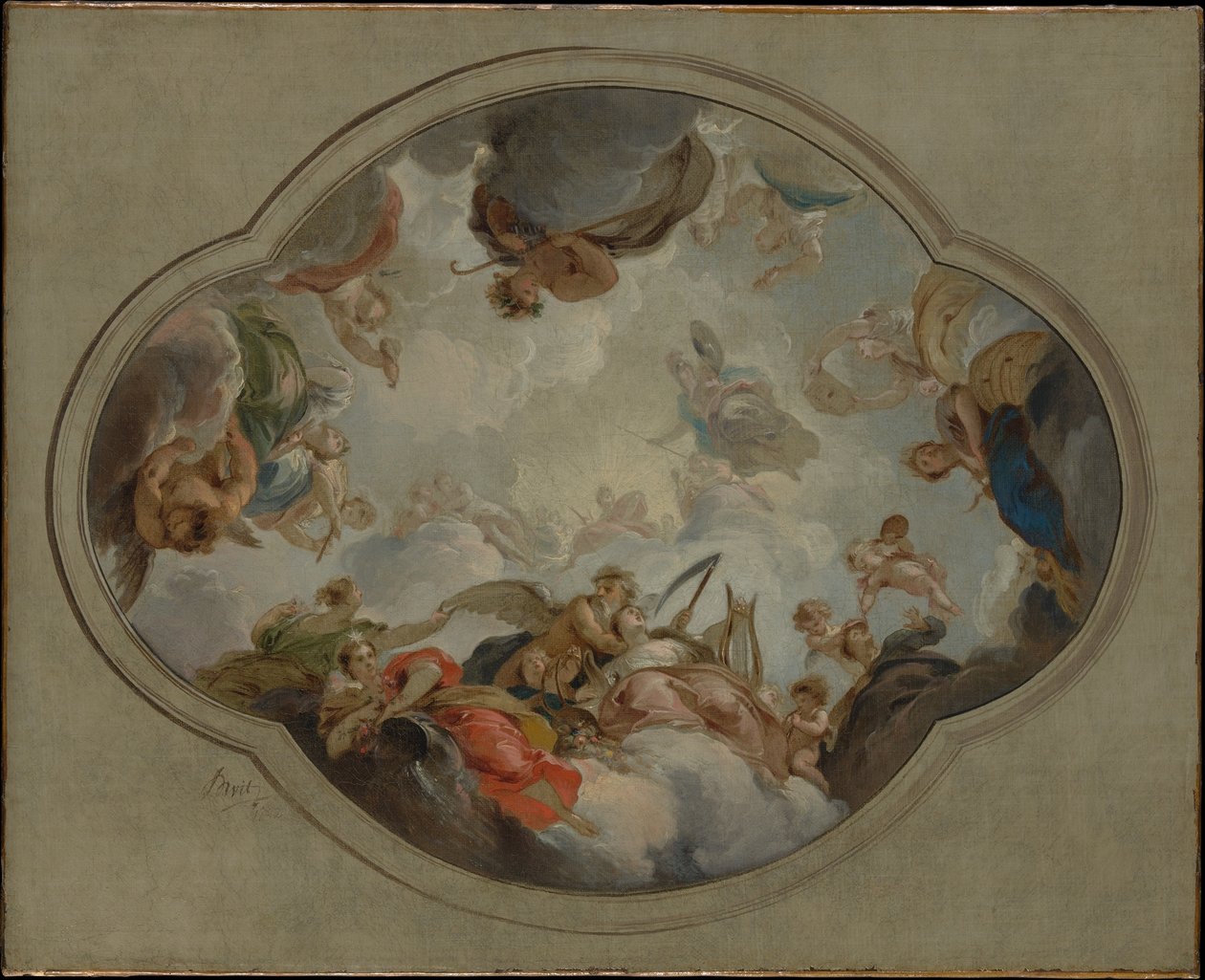 Allegorie van de kunsten door Jacob de Wit