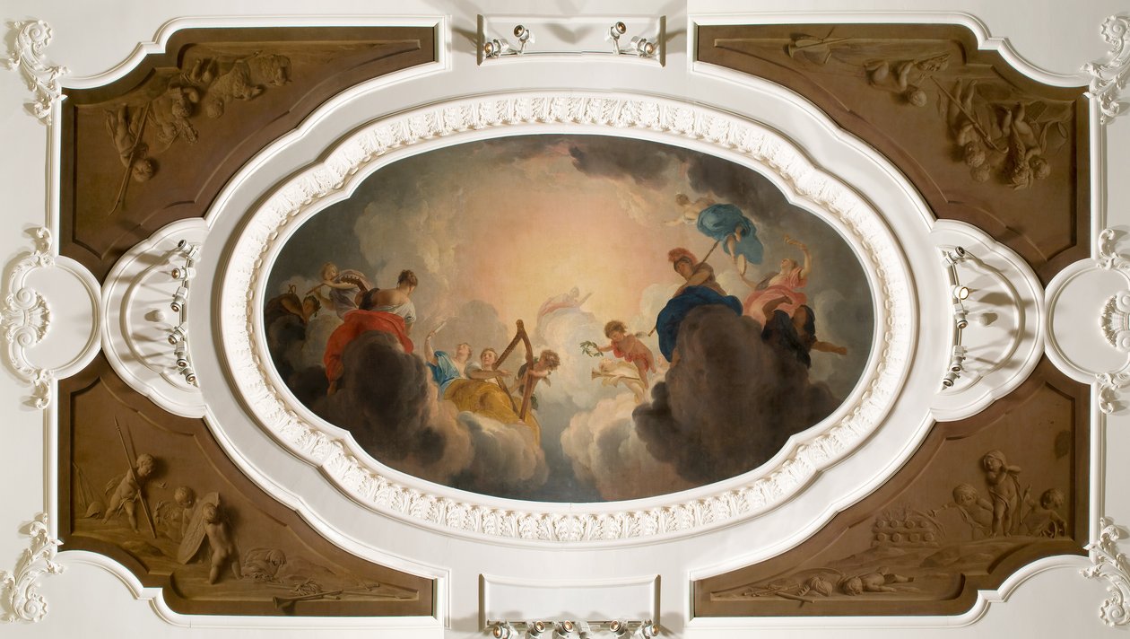 Apollo, omringd door de negen muzen door Jacob de Wit