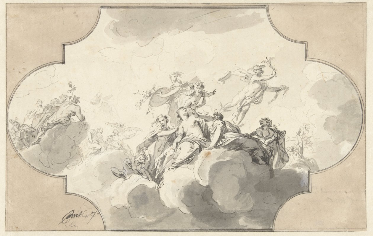 Mercurius steelt Venus haar gordel door Jacob de Wit