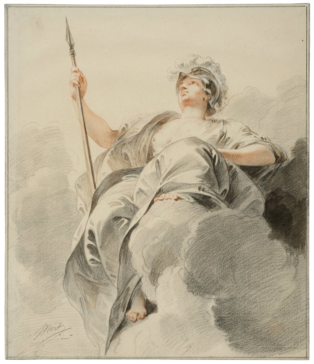 Minerva zittend op een wolk door Jacob de Wit