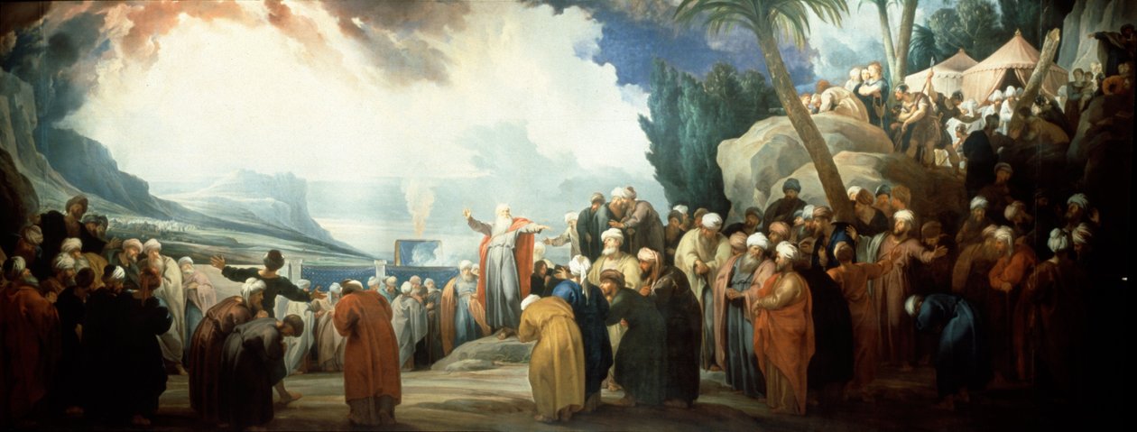Mozes kiest de Raad van Zeventig Oudsten door Jacob de Wit