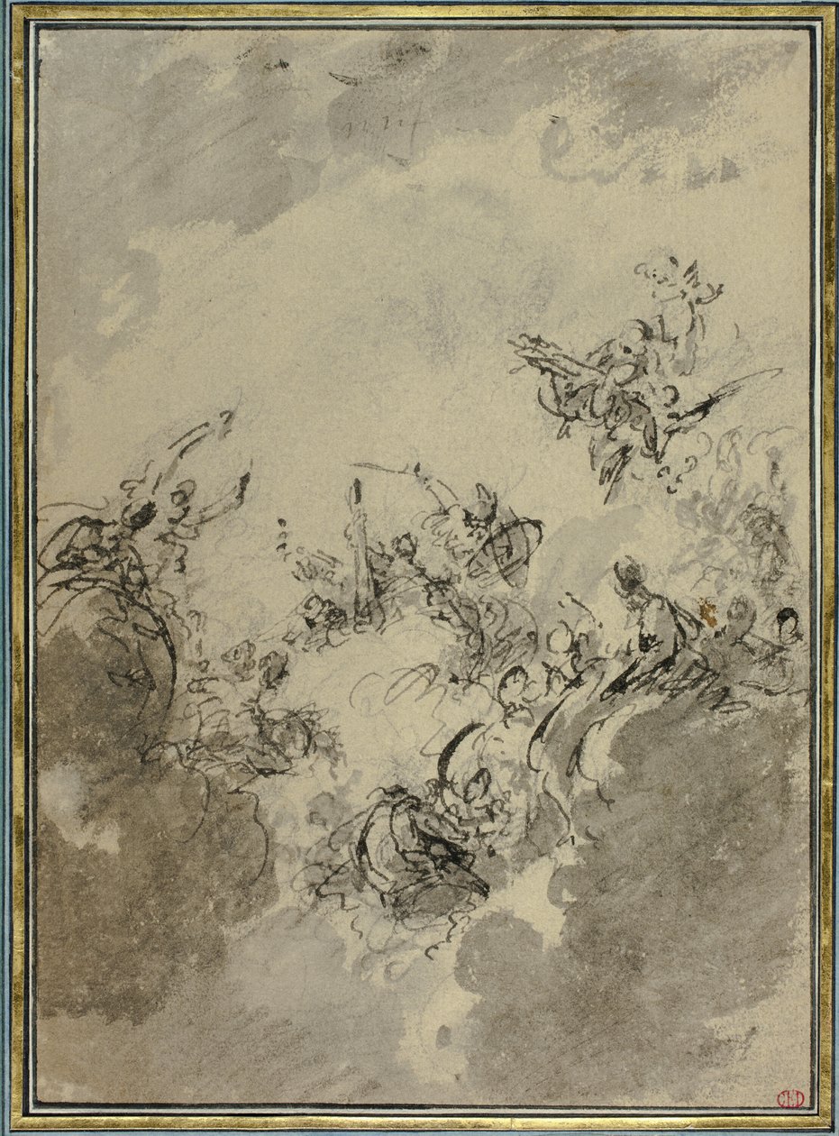 Studie voor Apotheose van Hercules door Jacob de Wit