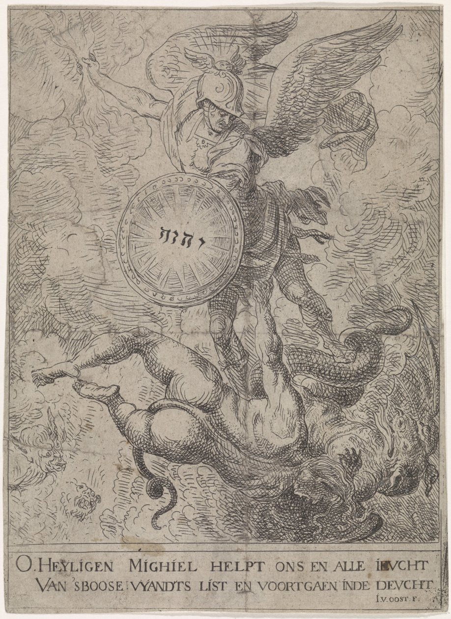 De Heilige Michaël bewaakt de hemelpoort door Jacob van Oost (I)