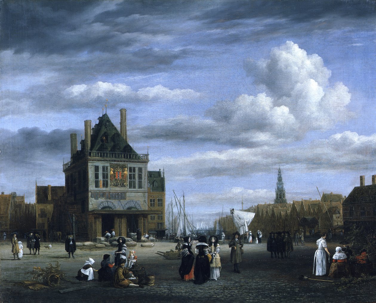 Dam Square in Amsterdam door Jacob van Ruisdael