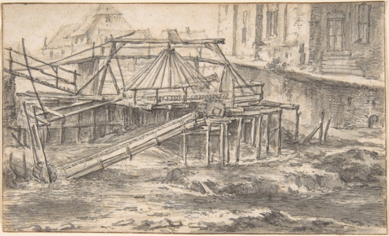 Uitbaggeren van een kanaal door Jacob van Ruisdael