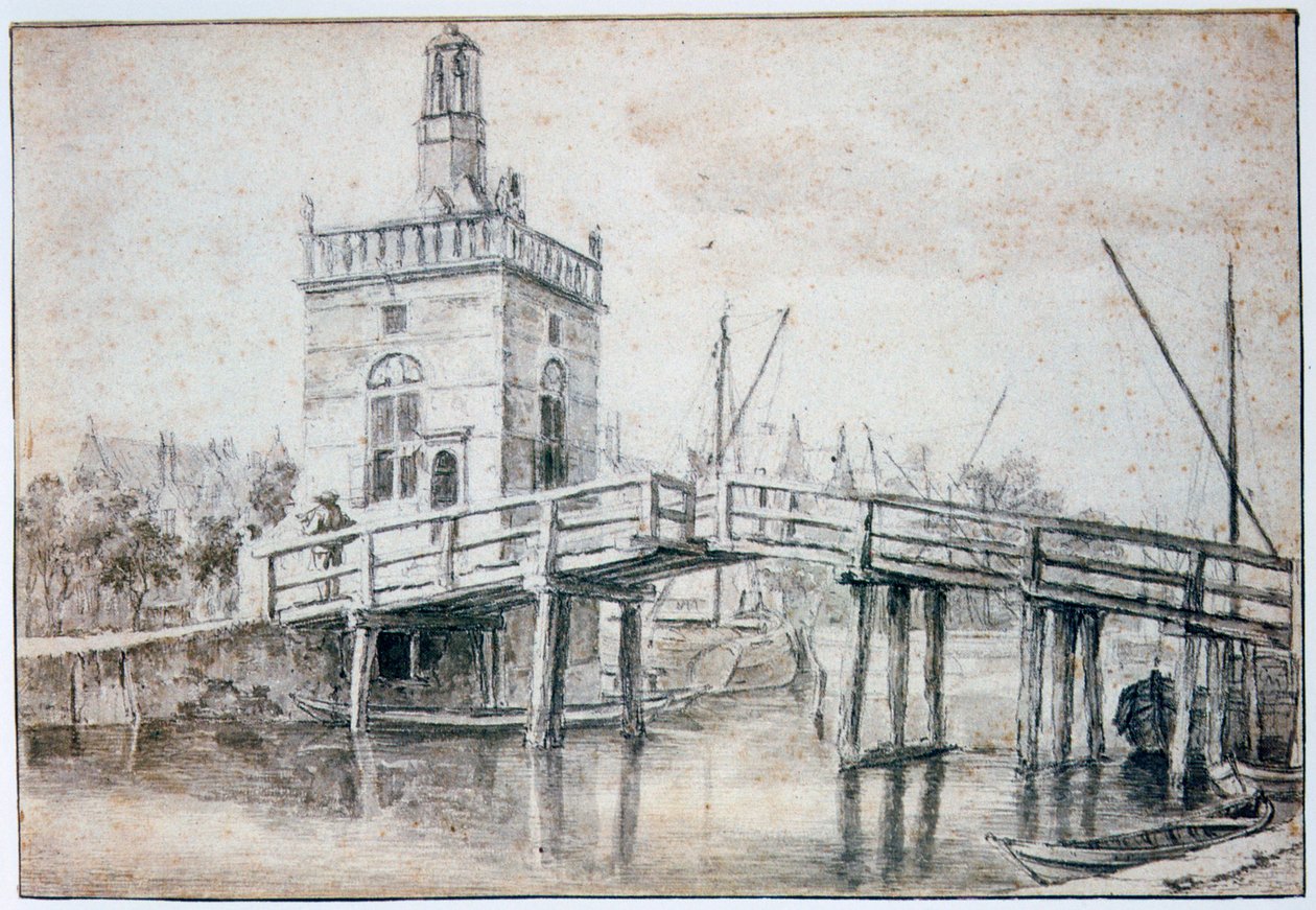 De Brug bij Alkmaar door Jacob van Ruisdael