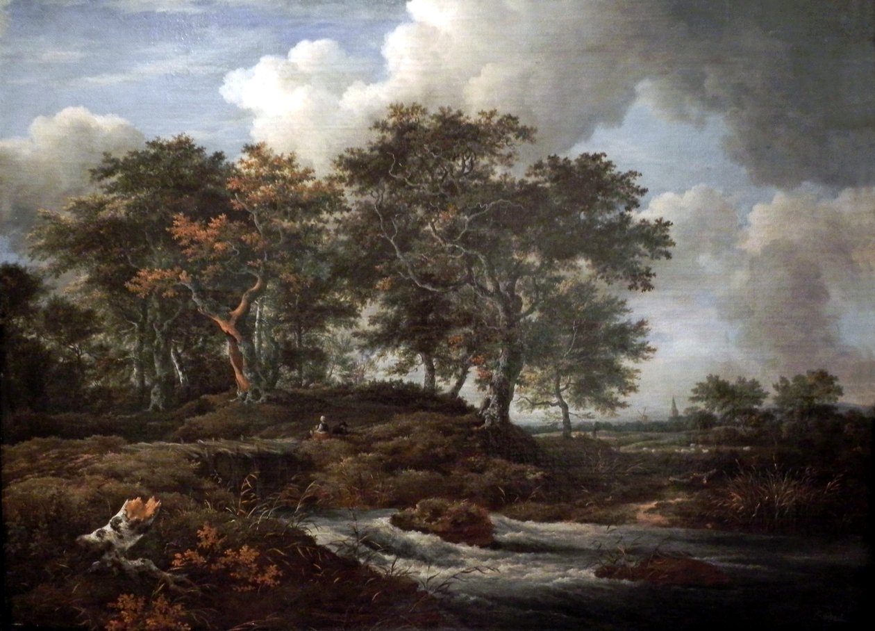 Bergstroom met eiken door Jacob van Ruisdael
