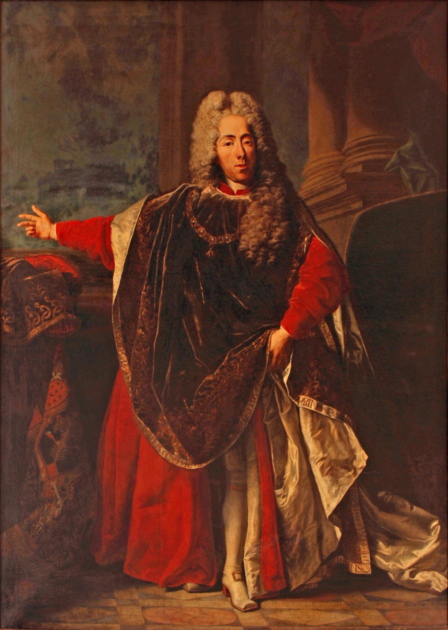 Eugene van Savoye in de regalia van het Gulden Vlies Jacob van Schuppen door Jacob van Schuppen