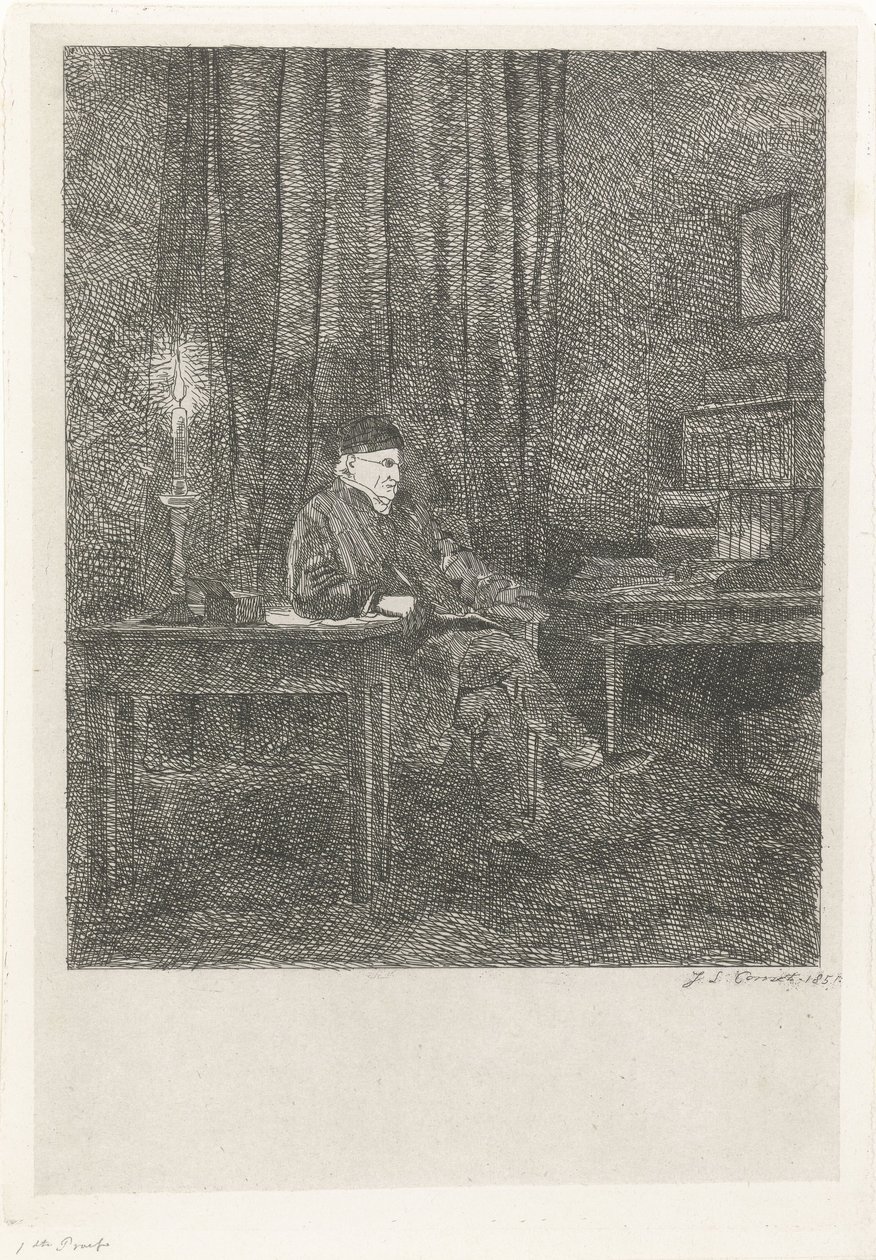 Portret van David Pièrre Giottino Humbert de Superville door Jacobus Ludovicus Cornet