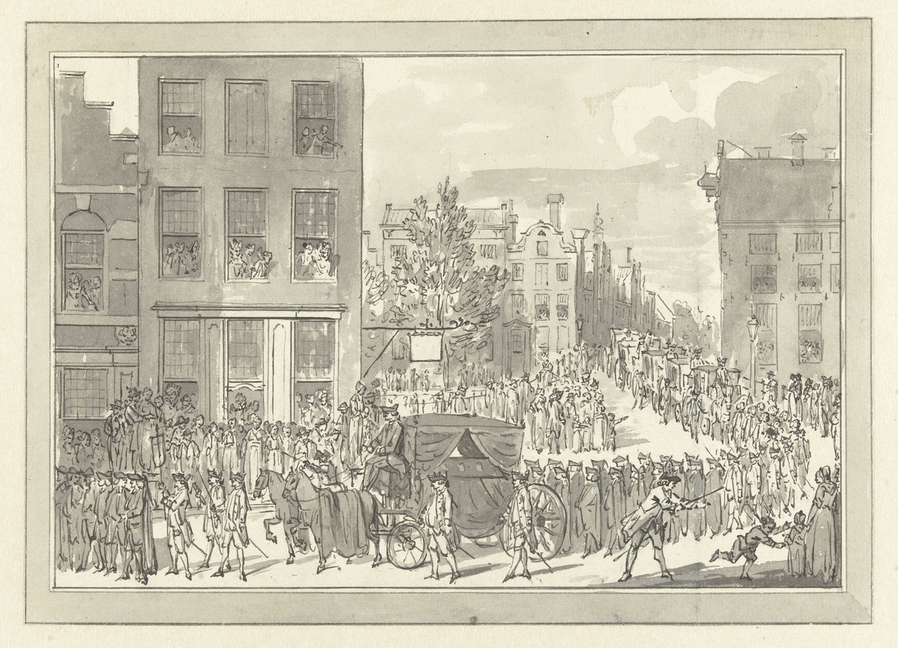 Lijkstatie van Wolter Jan Gerrit baron Bentinck te Amsterdam, 28 Augustus 1781 door Jacobus Buys