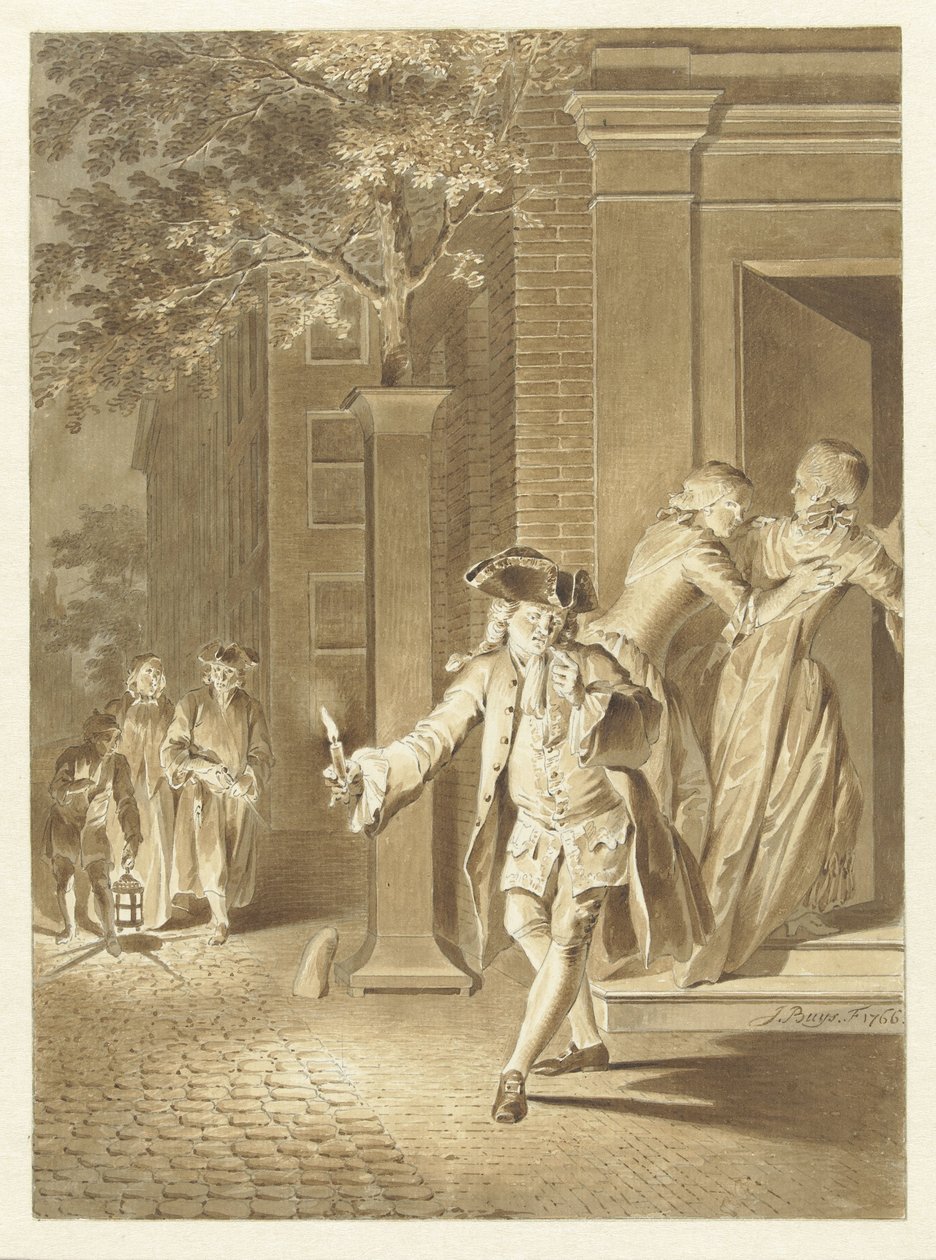 Scene uit Lubbert Lubbertse, of de geadelde boer door Jacobus Buys
