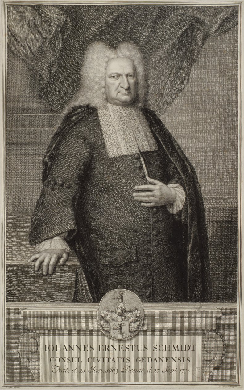 Johann Ernst Schmidt, c.1732 door Jacobus Houbracken