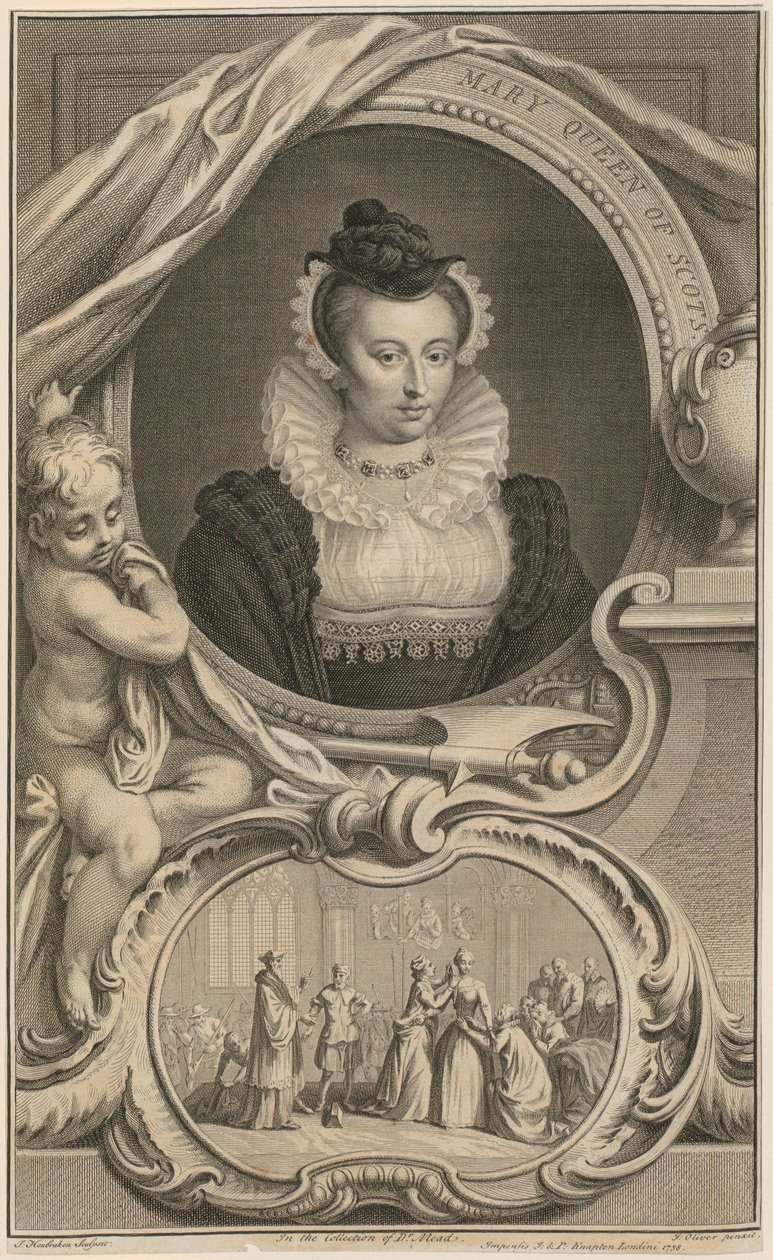 Portret van koningin Maria van Schotland door Jacobus Houbraken