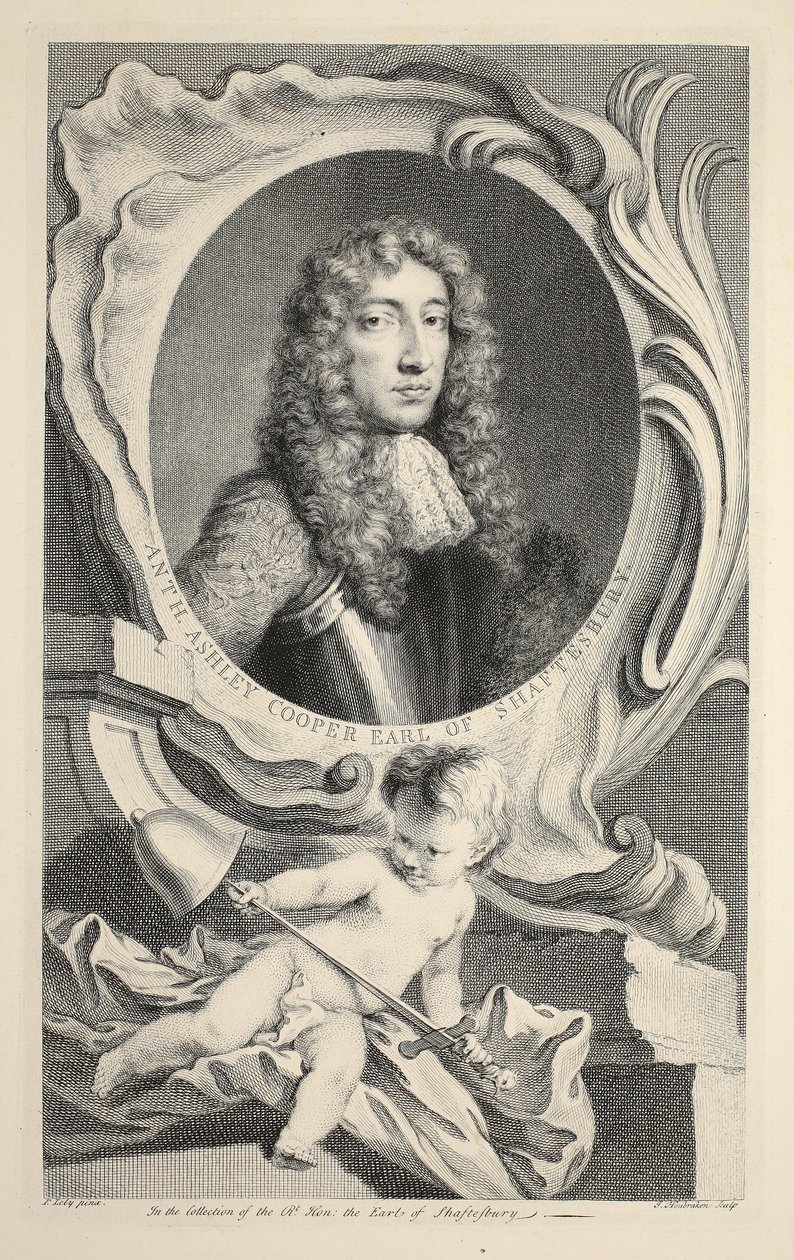 Portret van Anthony Ashley Cooper, graaf van Shaftesbury, illustratie uit 