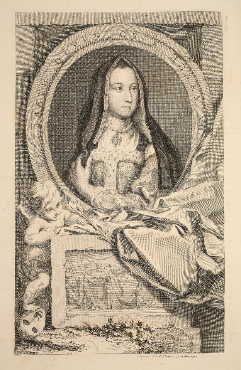 Portret van Elizabeth, Koningin van Hendrik VII, illustratie uit 