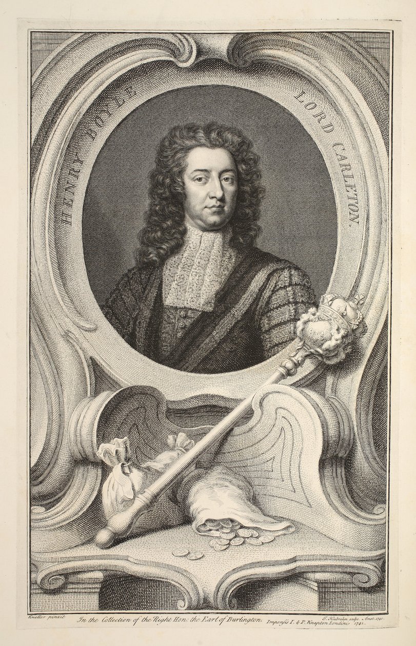 Portret van Henry Boyle, Lord Carleton, illustratie uit 