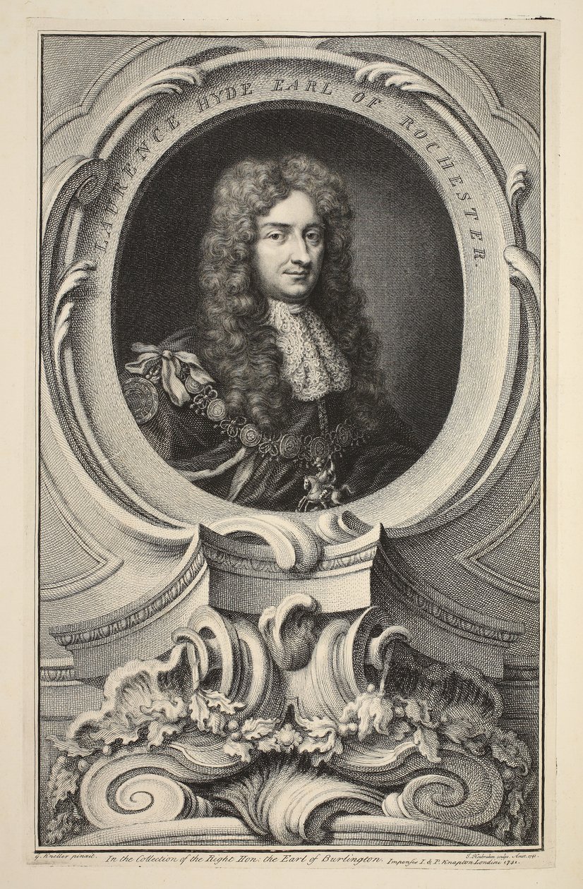 Portret van Laurence Hyde, graaf van Rochester, illustratie uit 