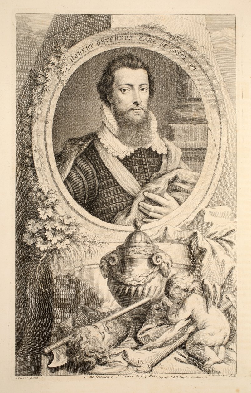 Portret van Robert Devereux, Graaf van Essex, 1601, illustratie uit 