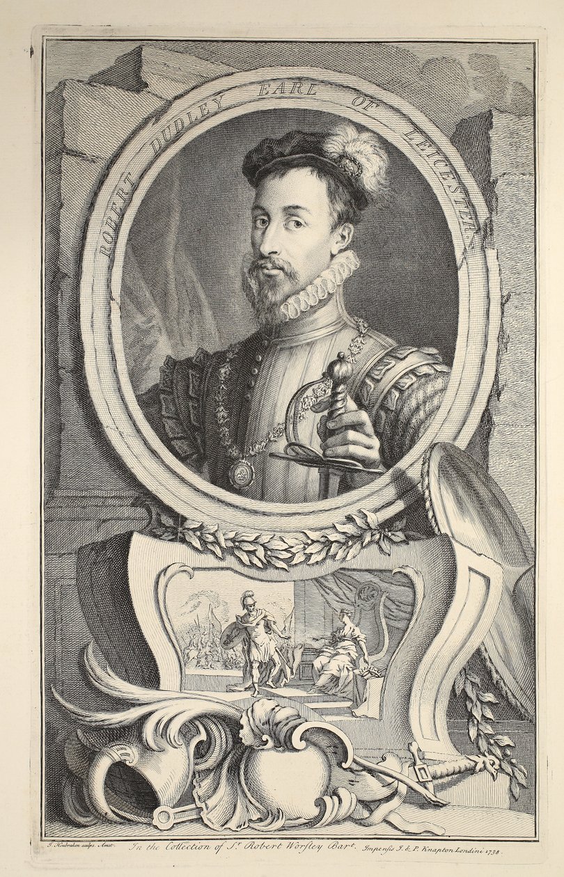 Portret van Robert Dudley, Graaf van Leicester, illustratie uit 