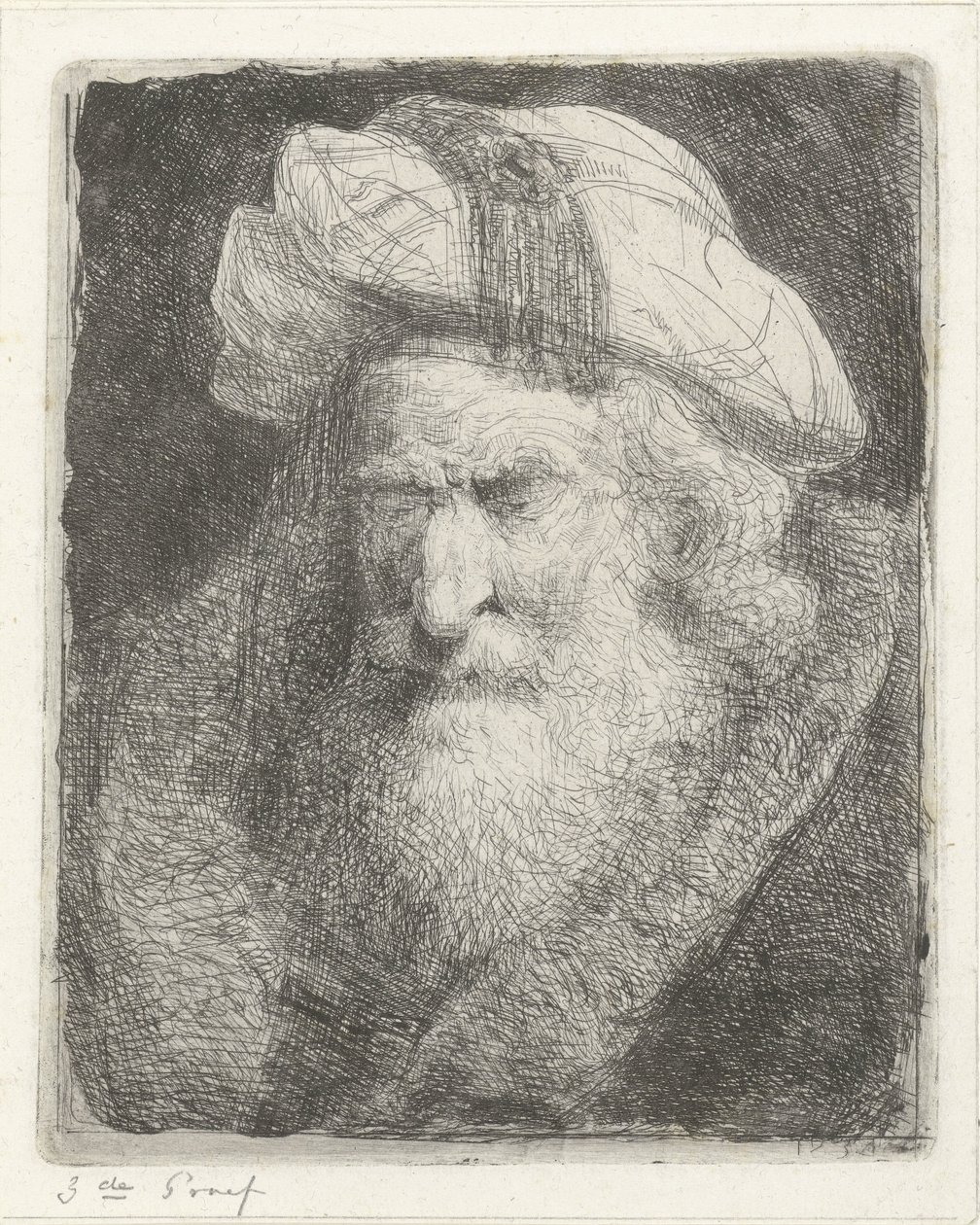 Oude man met baard door Jacobus Ludovicus Cornet