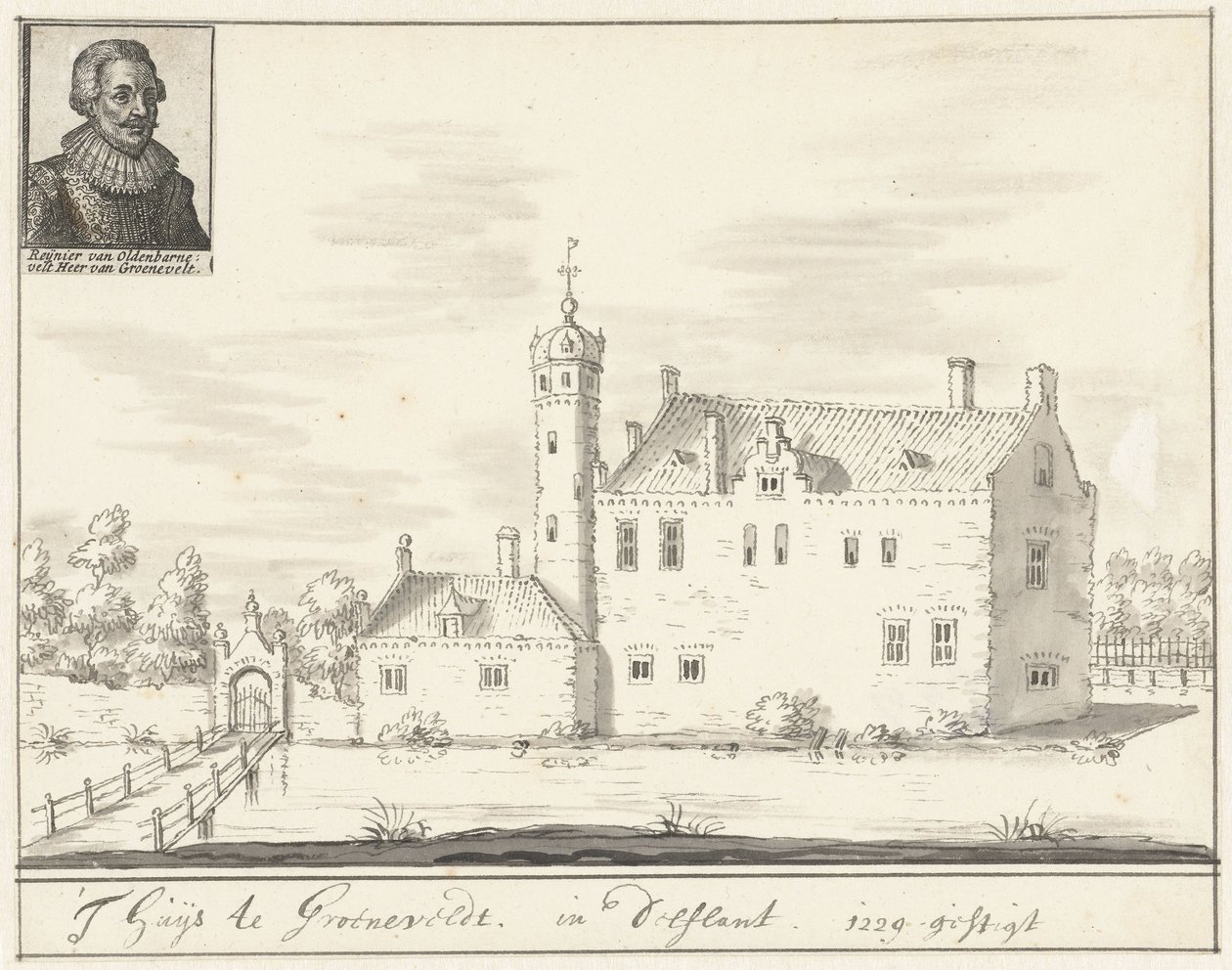 Het kasteel Groenevelt in Delfland door Jacobus Stellingwerff