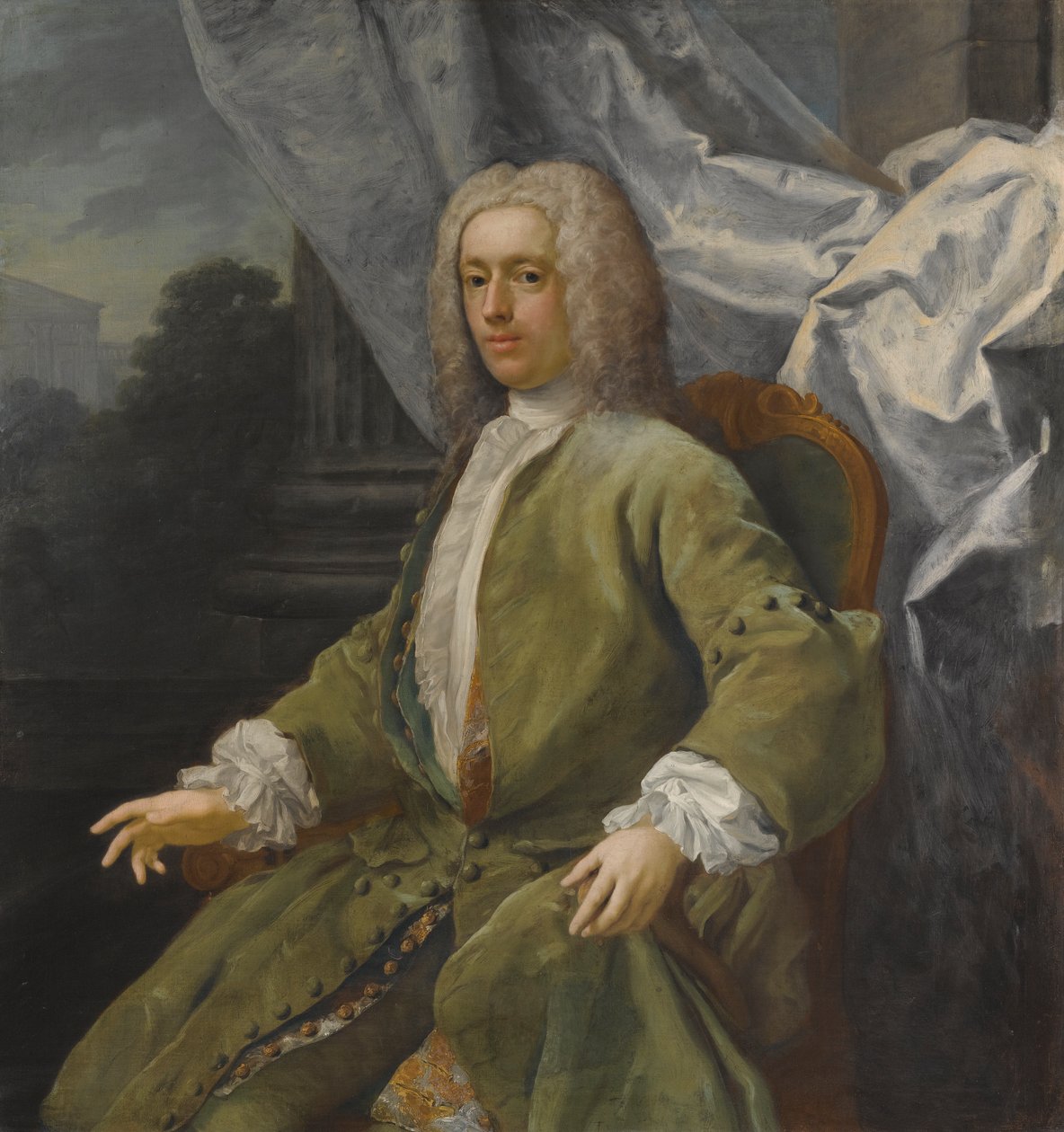 Portret van een Zittende Heer, Driekwart Lengte door Jacopo Amigoni