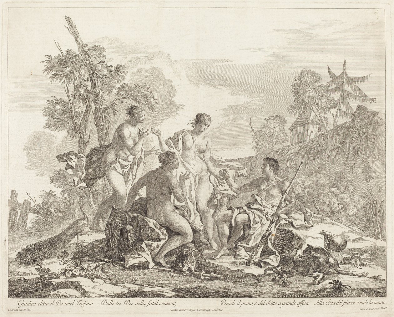 Het oordeel van Paris door Jacopo Guarana