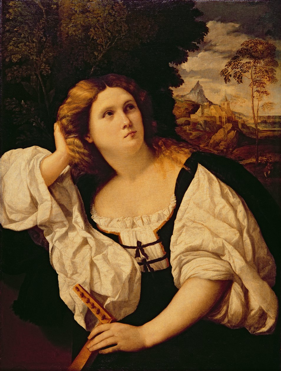 Dame met een Luit, ca. 1520-25 door Jacopo Palma