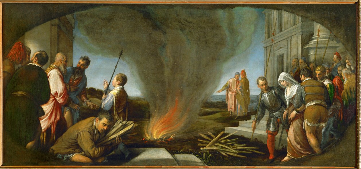 Tamar wordt naar de brandstapel geleid door Jacopo (1510-92) Bassano