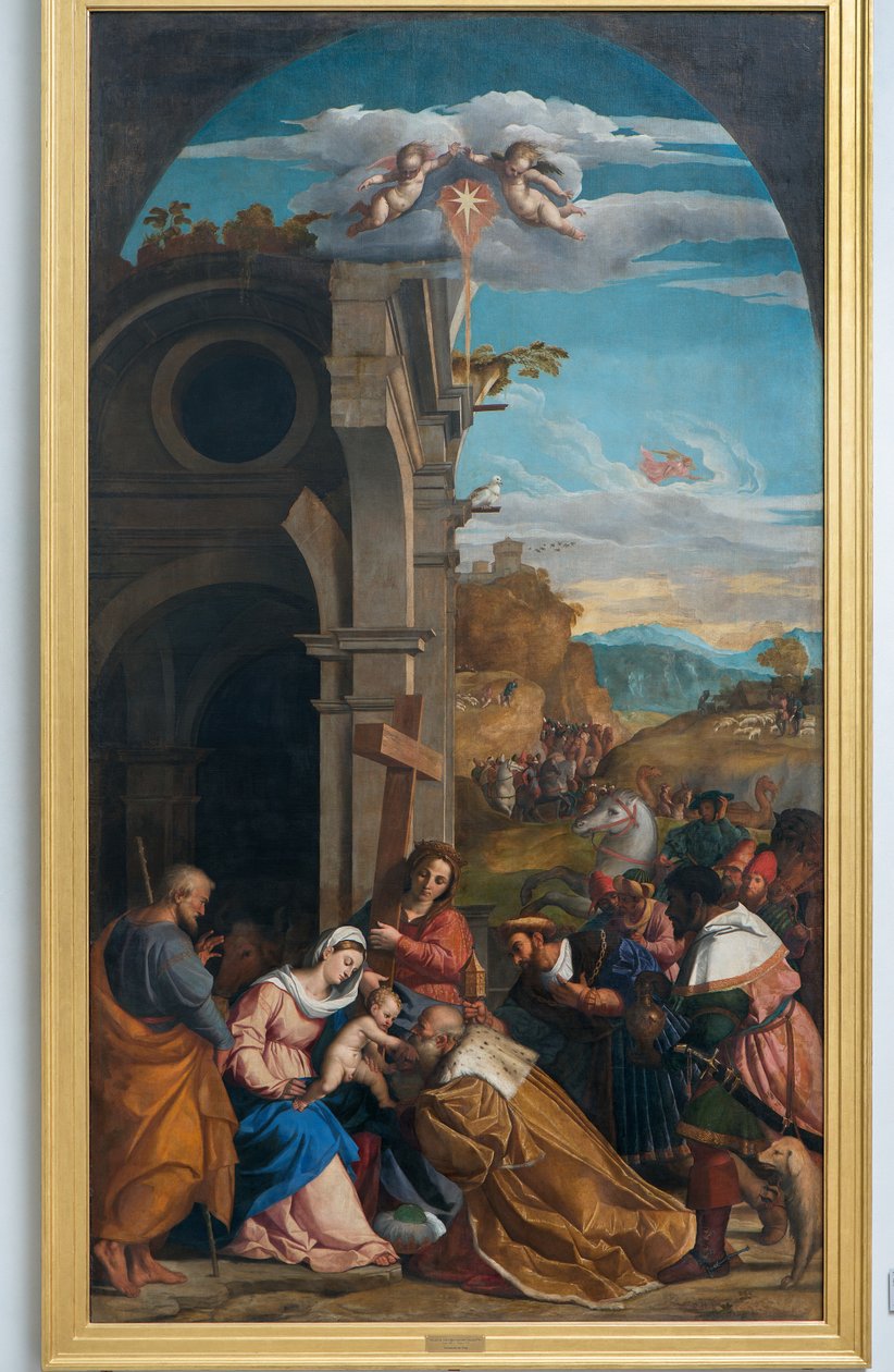 Aanbidding der Wijzen in aanwezigheid van Sint Helena door Jacopo (c.1480 1528) Palma