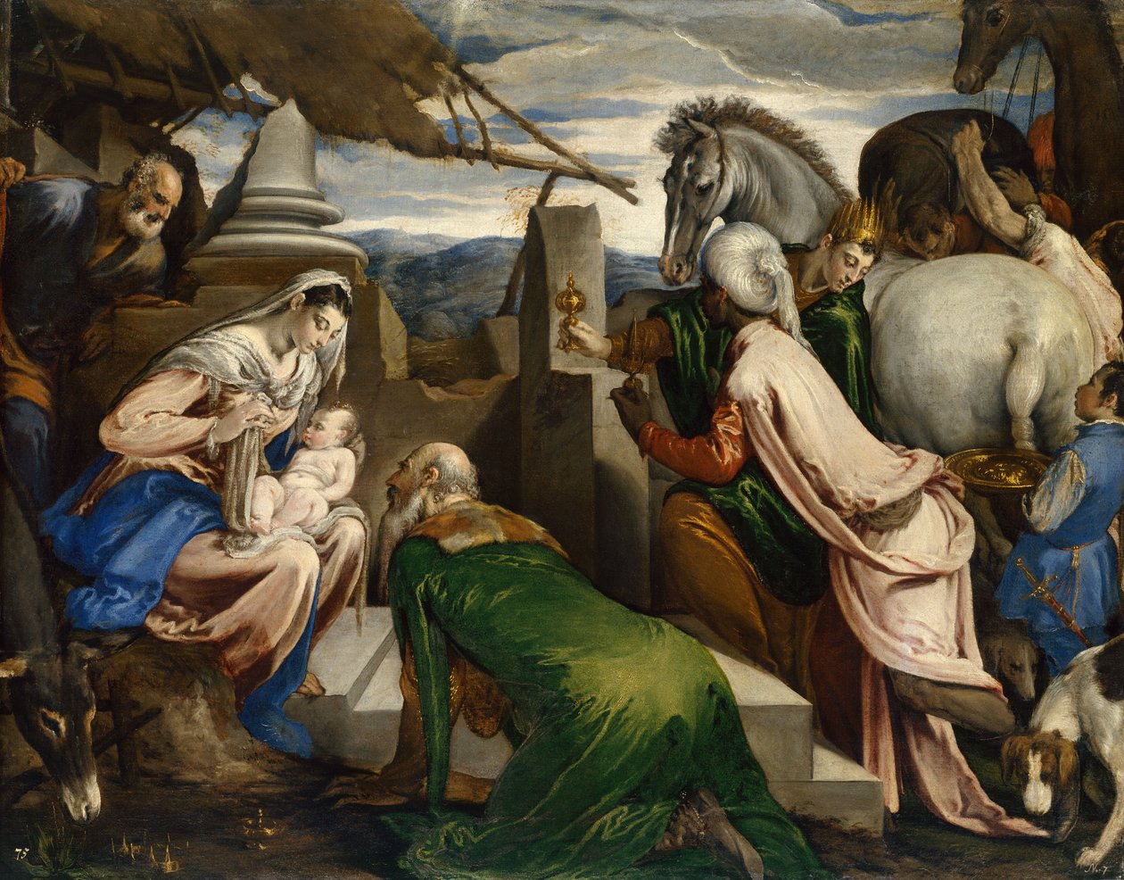 Aanbidding van de Wijzen door Jacopo Bassano