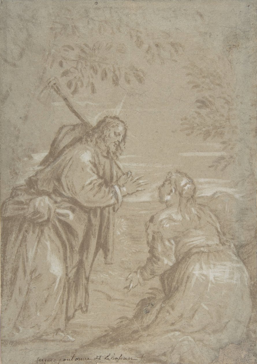 Christus verschijnt aan Sint Maria Magdalena Noli Me Tangere door Jacopo Bassano.