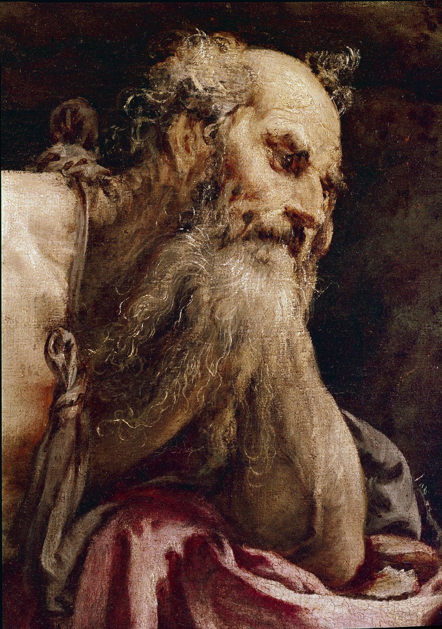 Sint Hiëronymus in meditatie door Jacopo Bassano